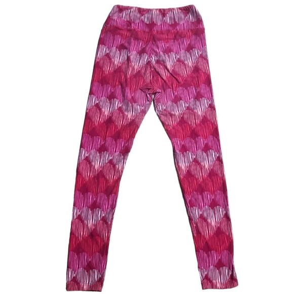 Lularoe Pink Heart One Size Leggins - Picture 3 of 5